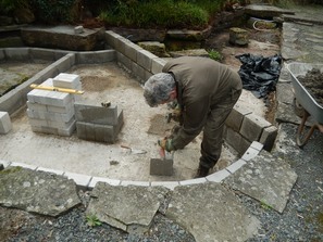 Trying to shape concrete blocks is not easy!